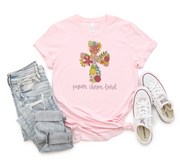 Known Chosen Loved Floral Cross Tee