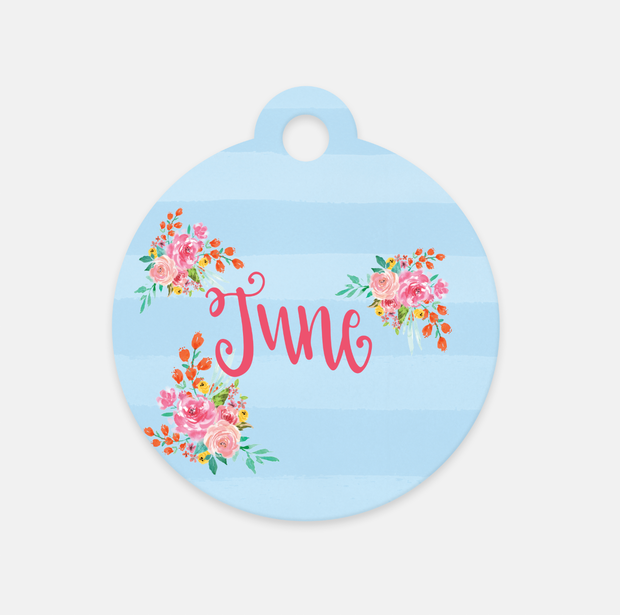 Personalized Floral Pet Tag