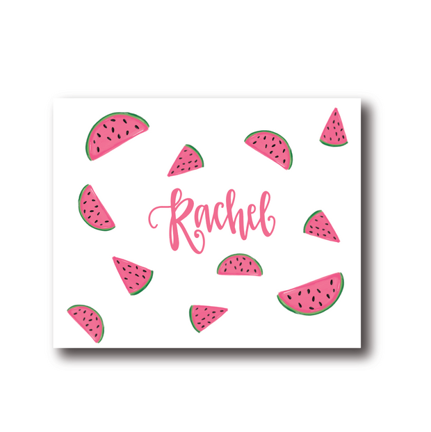 Personalized Watermelon Folded Notecards