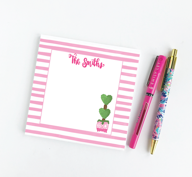 Heart Topiary Personalized Notepad