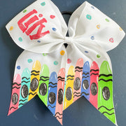 Hand Painted Back to School Hair Bow