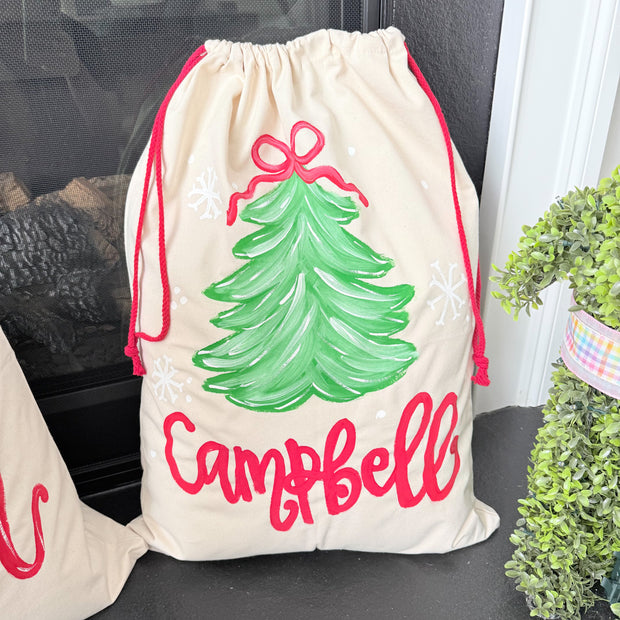 Personalized Christmas Tree Santa Sack
