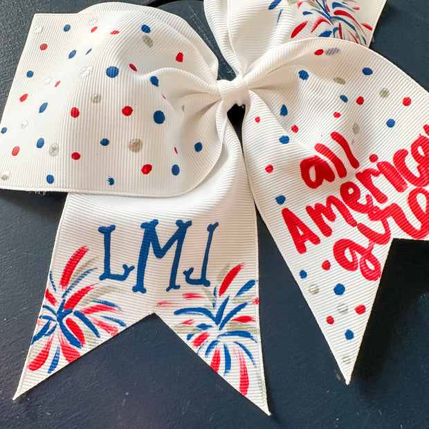 All American Girl Personalized Hair Bow