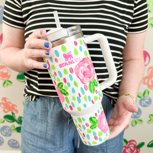 Frosted White Signature Stanley Cup (Choose Your Design) - PREORDER