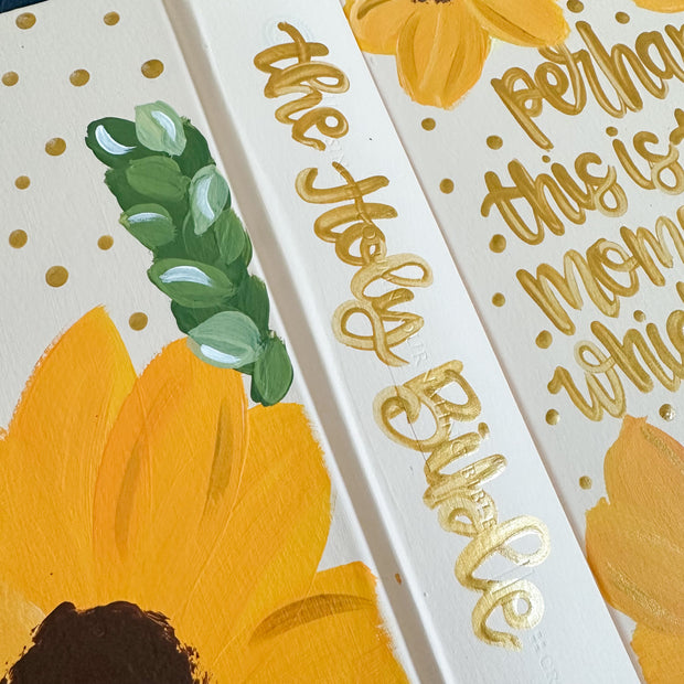 Hand Painted Esther 4:14 ESV Bible with Sunflowers