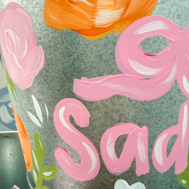 Personalized Fall Floral Halloween Bucket