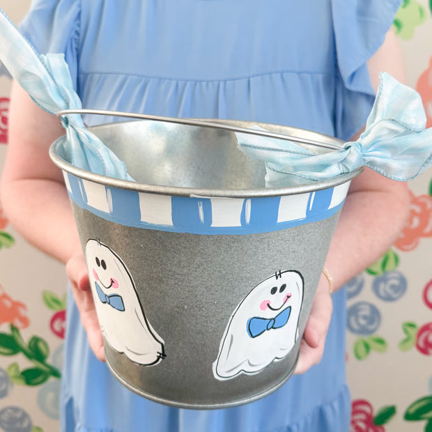 Personalized Bowtie Ghost Halloween Bucket