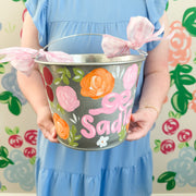 Personalized Fall Floral Halloween Bucket