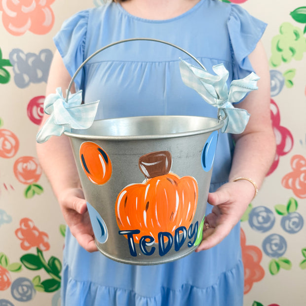 Personalized Boyish Pumpkin Halloween Bucket