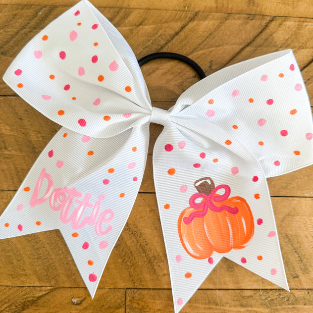 Personalized Pumpkin Hand Painted Hairbow
