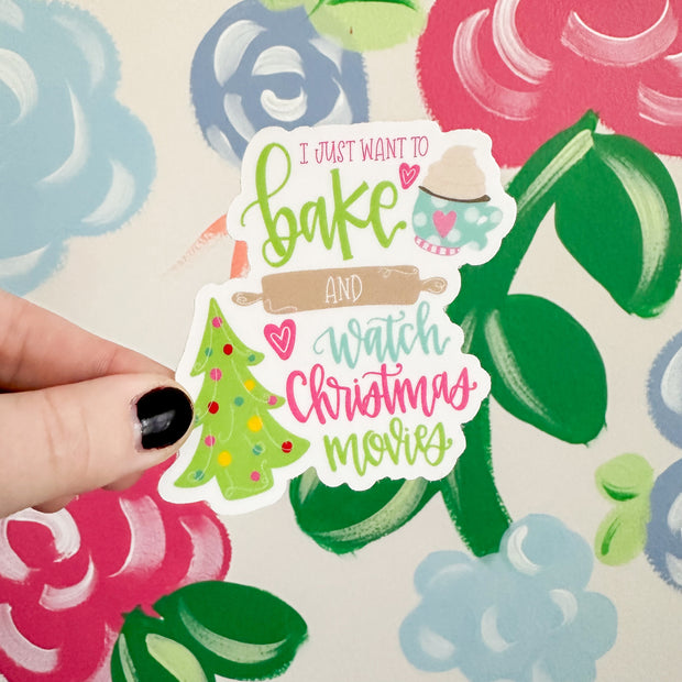 Bake and Watch Christmas Movies Sticker
