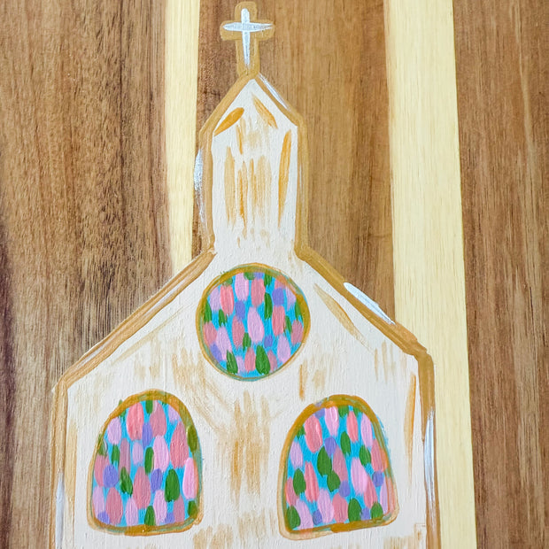 Christmas Chapel Personalized Wood Board
