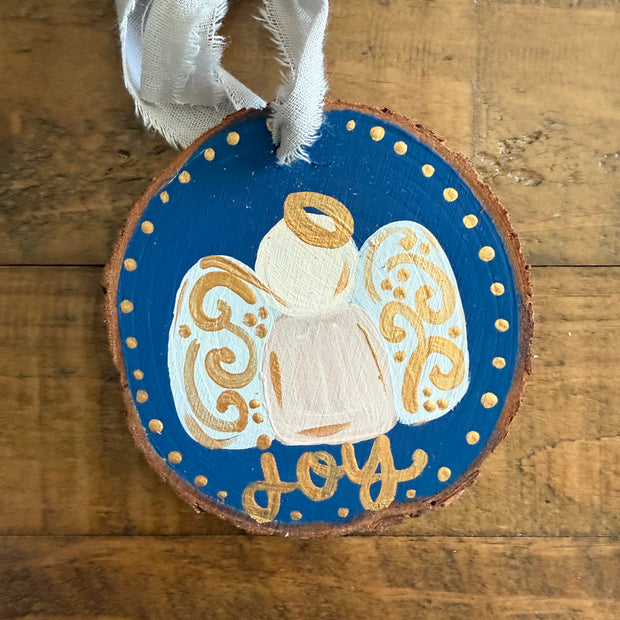 Joy Angel Hand Painted Ornament