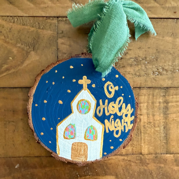 Christmas Chapel Hand Painted Ornament