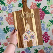 Christmas Chapel Personalized Wood Board