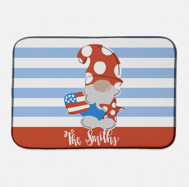 Patriotic Gnome Personalized Drying Mat