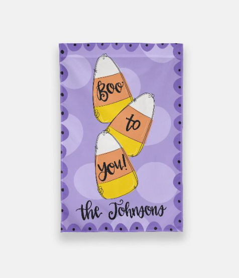 Candy Corn Personalized Garden Flag