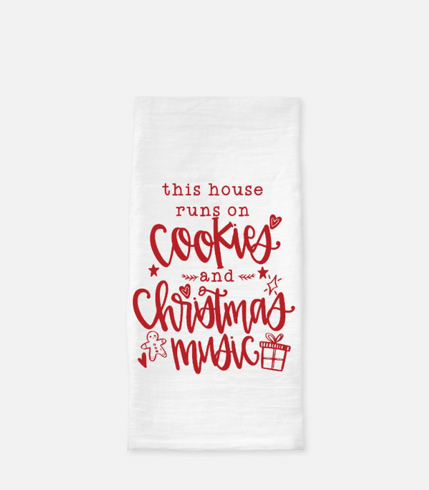 Cookies and Christmas Music Tea Towel