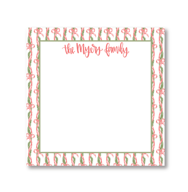 Boughs of Holly Personalized Notepad