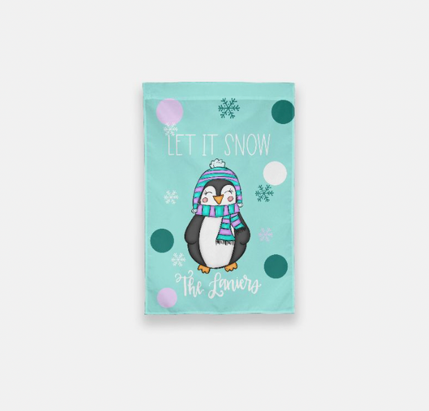 Penguin Let It Snow Garden Flag
