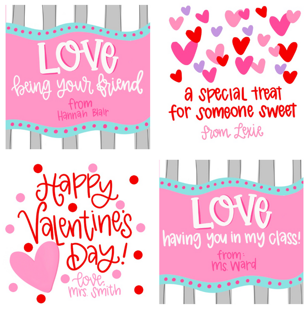 Valentine Gift Tags (printed or digital)