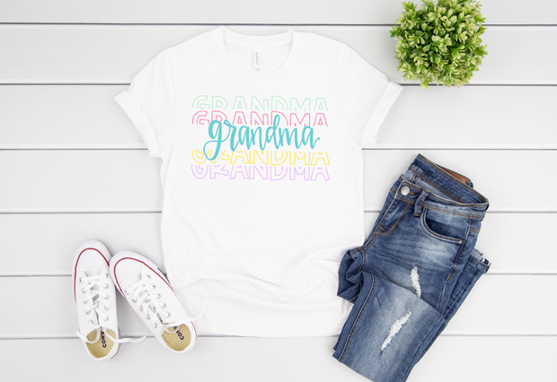 Grandma Rainbow Repeat Tee