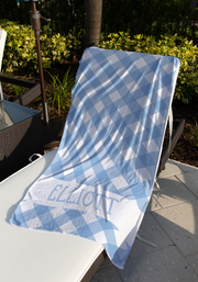 Personalized Gingham Beach Towel