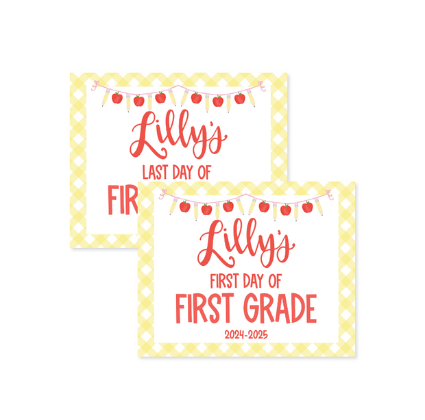 Custom Printable First Day of School Signs