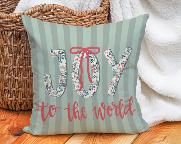 Joy Floral Throw Pillow