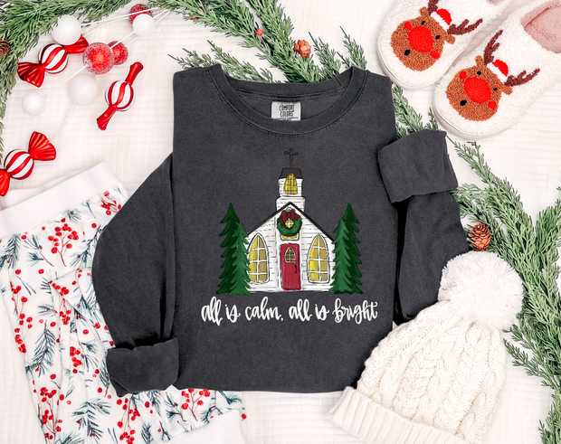 All is Calm Christmas Chapel Tee