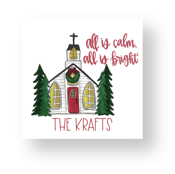 All is Calm Chapel Personalized Gift Labels