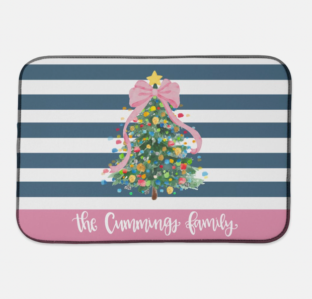 Coquette Christmas Tree Personalized Dish Mat