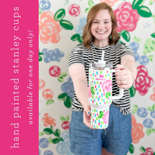 Frosted White Signature Stanley Cup (Choose Your Design) - PREORDER