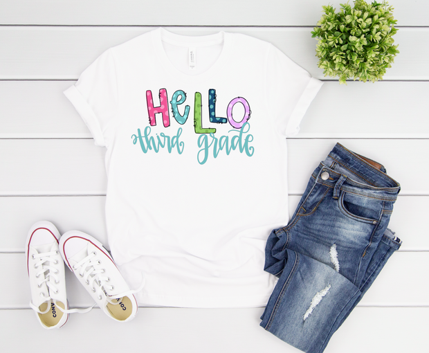 Hello First Day Custom YOUTH Graphic Tee