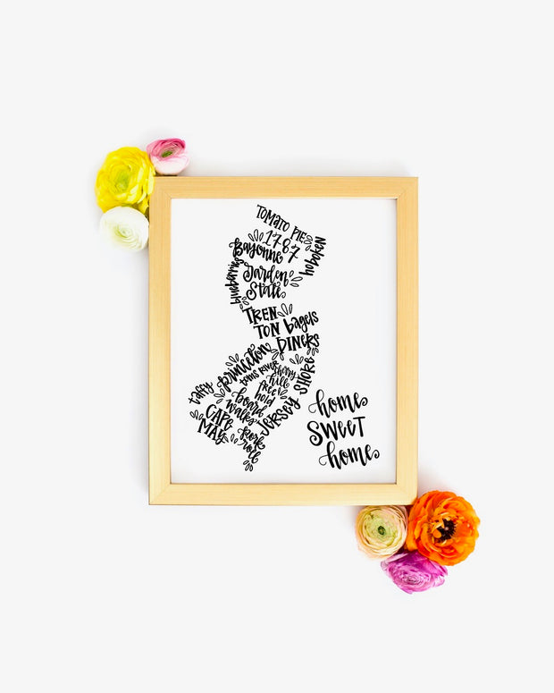 New Jersey 8 x 10 Hand Lettered Printable