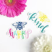 Be Kind + Be Happy Stickers