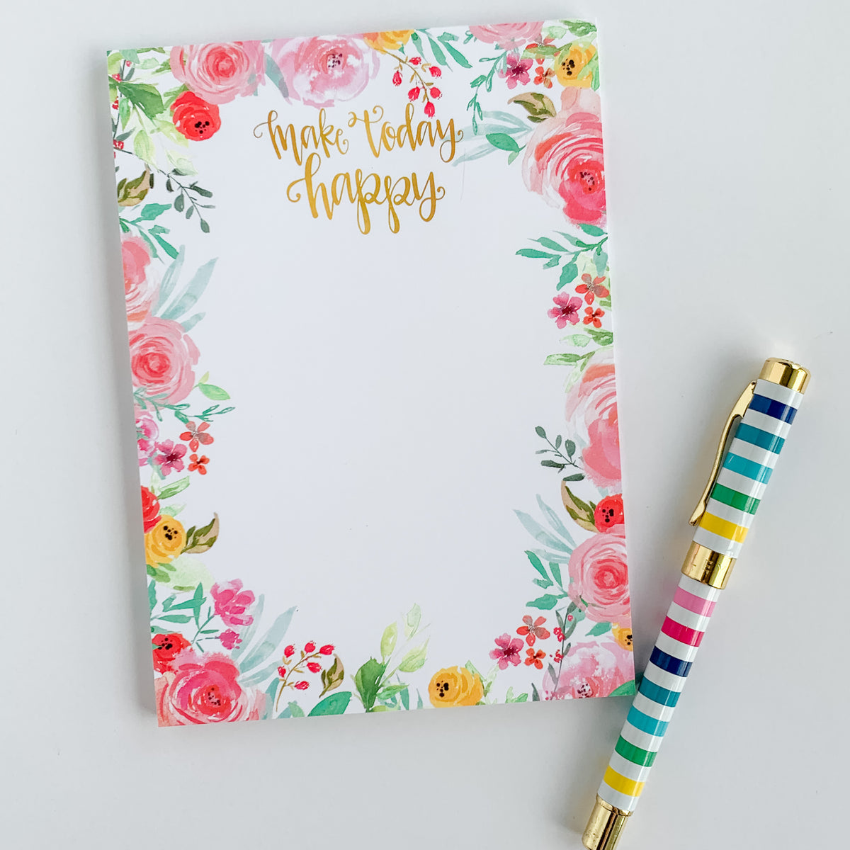 Make Today Happy Floral Notepad – The Redheaded Camel