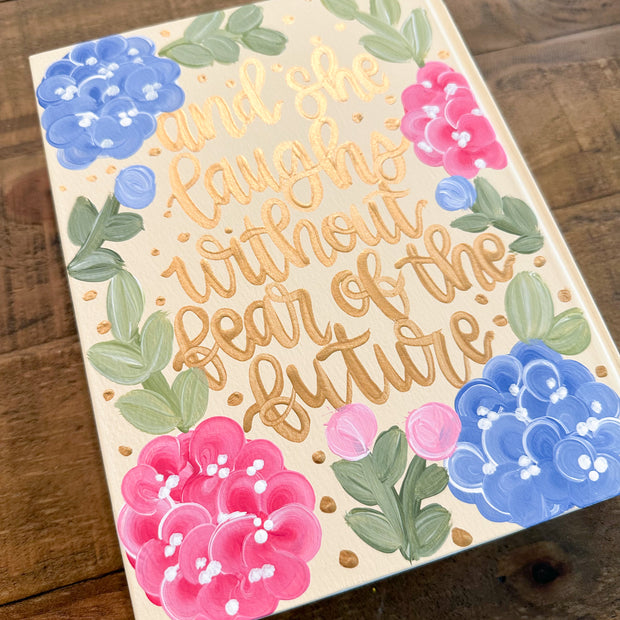 Hand Painted Proverbs 31:25 ESV Bible