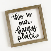 Happy Place Rustic Wood Sign