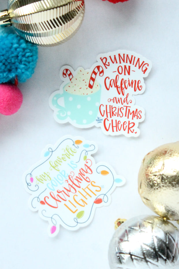Caffeine and Christmas Cheer Sticker