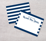 Striped Custom Hand Lettered Flat Notecards