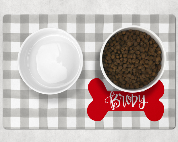 Personalized Gingham Pet Placemat