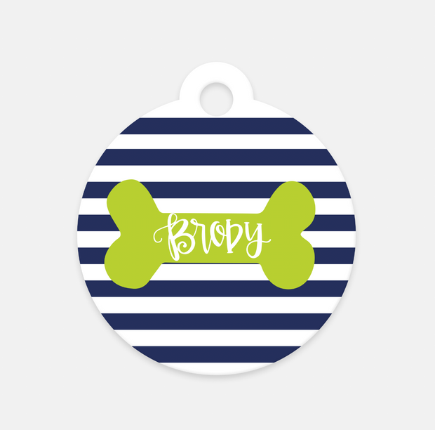 Personalized Striped Pet Tag