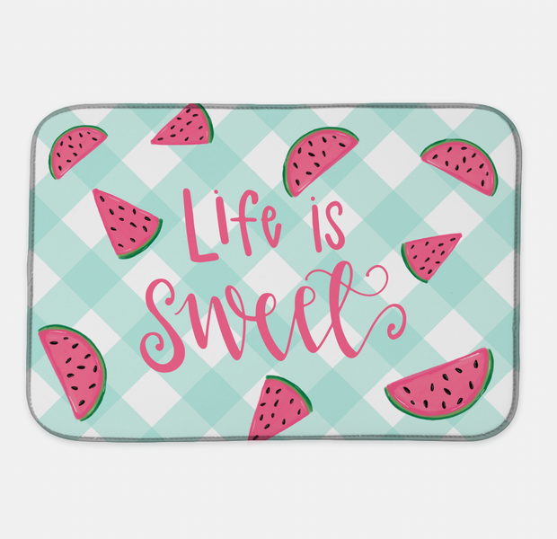 Life is Sweet Watermelon Dish Mat