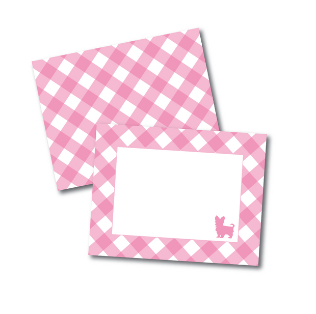CHOOSE YOUR BREED Personalized Gingham Notecards