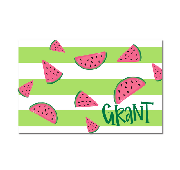Personalized Laminated Watermelon Placemat