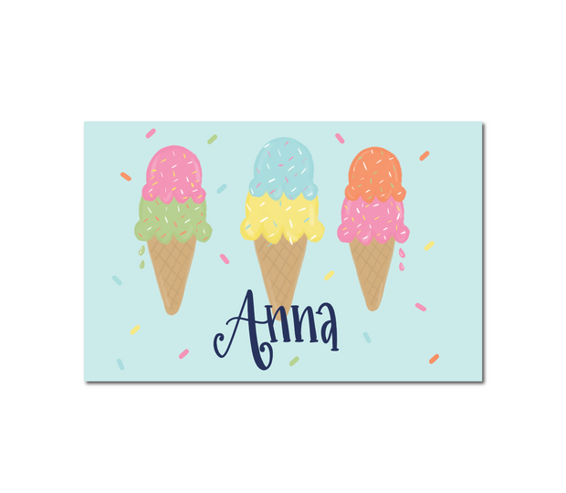 Laminated Personalized Ice Cream Placemat