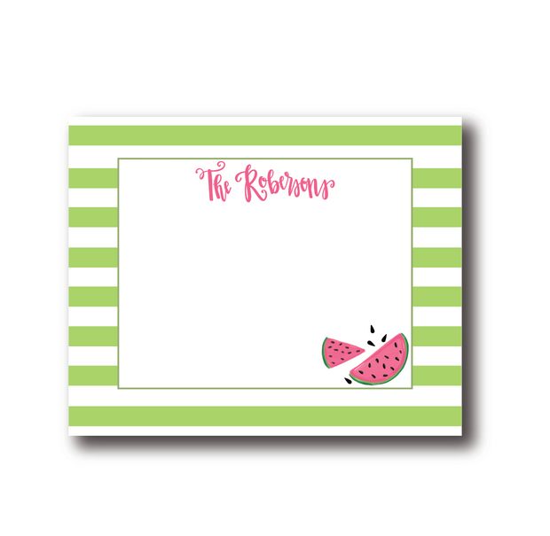 Personalized Watermelon Flat Notecards