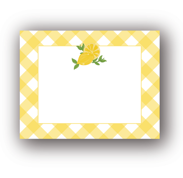 Personalized Lemon Flat Notecards