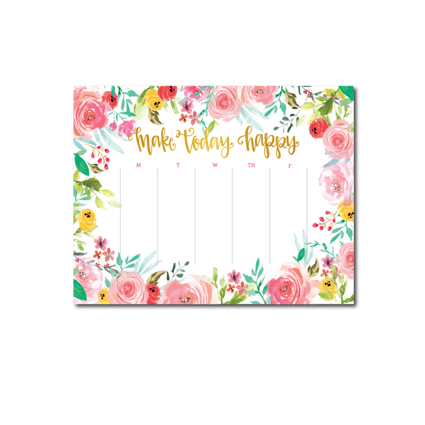 Make Today Happy Weekly Planner Notepad